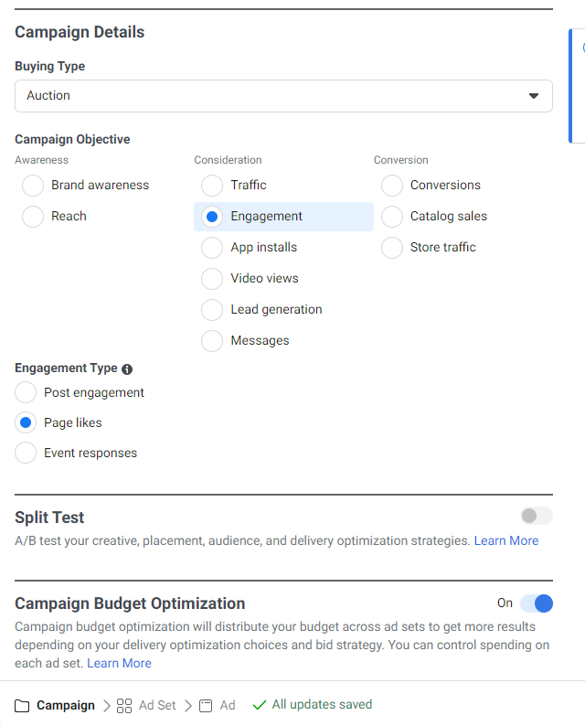 create campaign on ads manager ' promoting a party over instagram