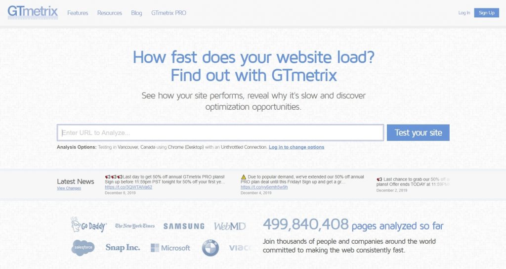 gtmetrix for professional website 