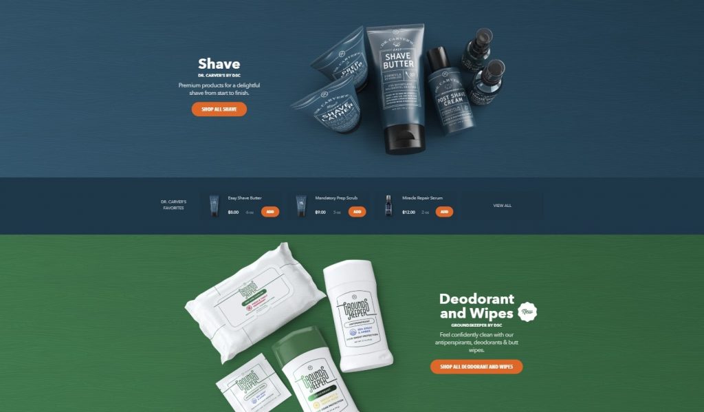 The Dollar Shave Club - product page design