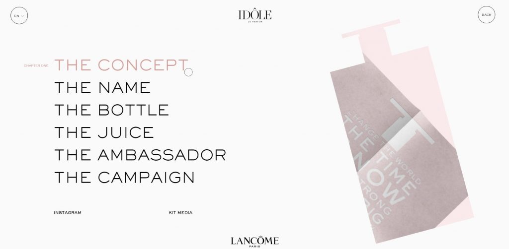  The Lancôme homepage 