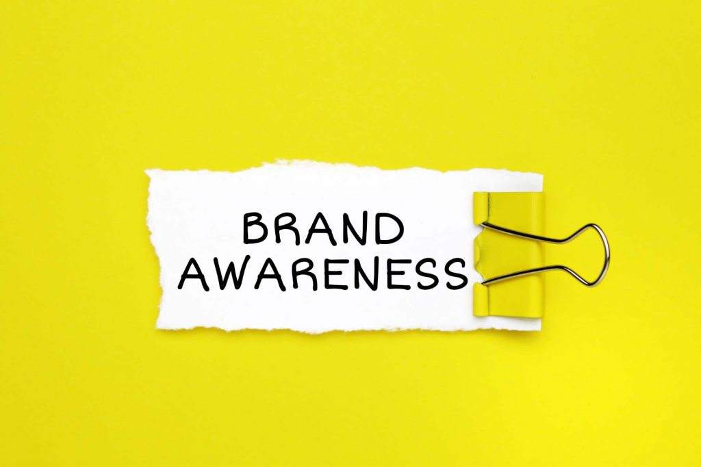 brand awareness on a yellow background