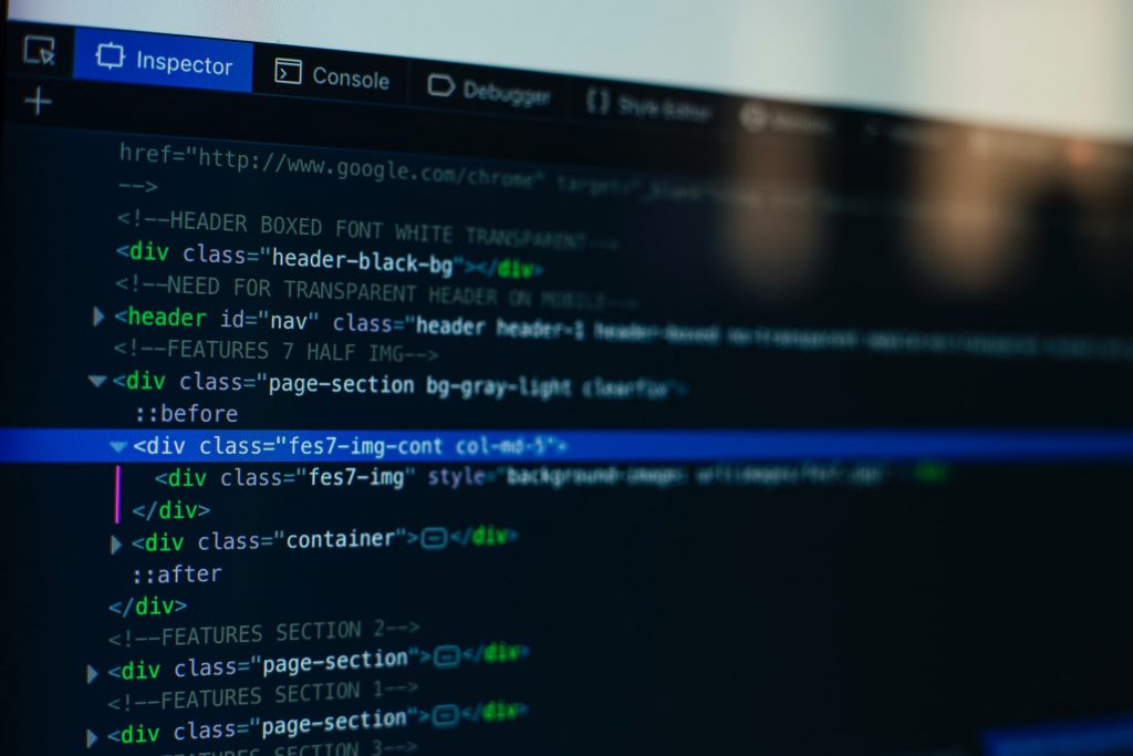 web development - html and css code - coding website