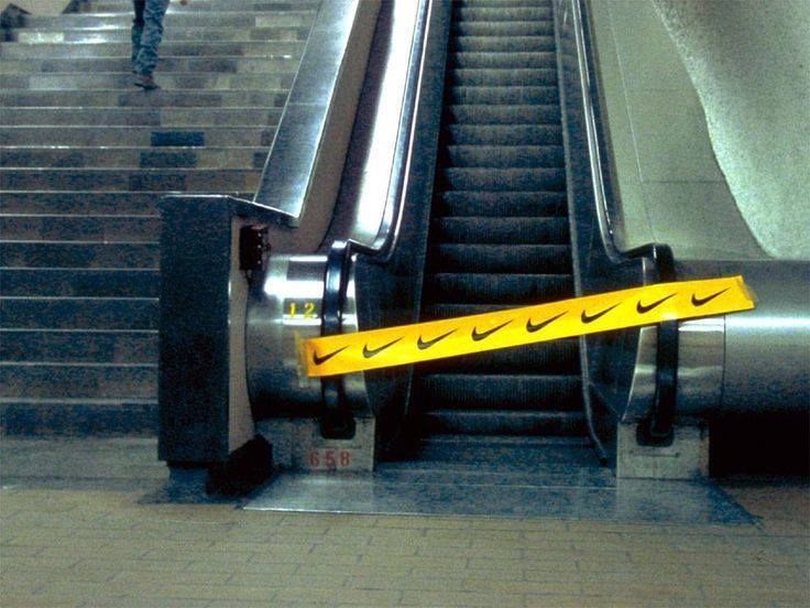 nike guerrilla marketing - ramp - yellow tape