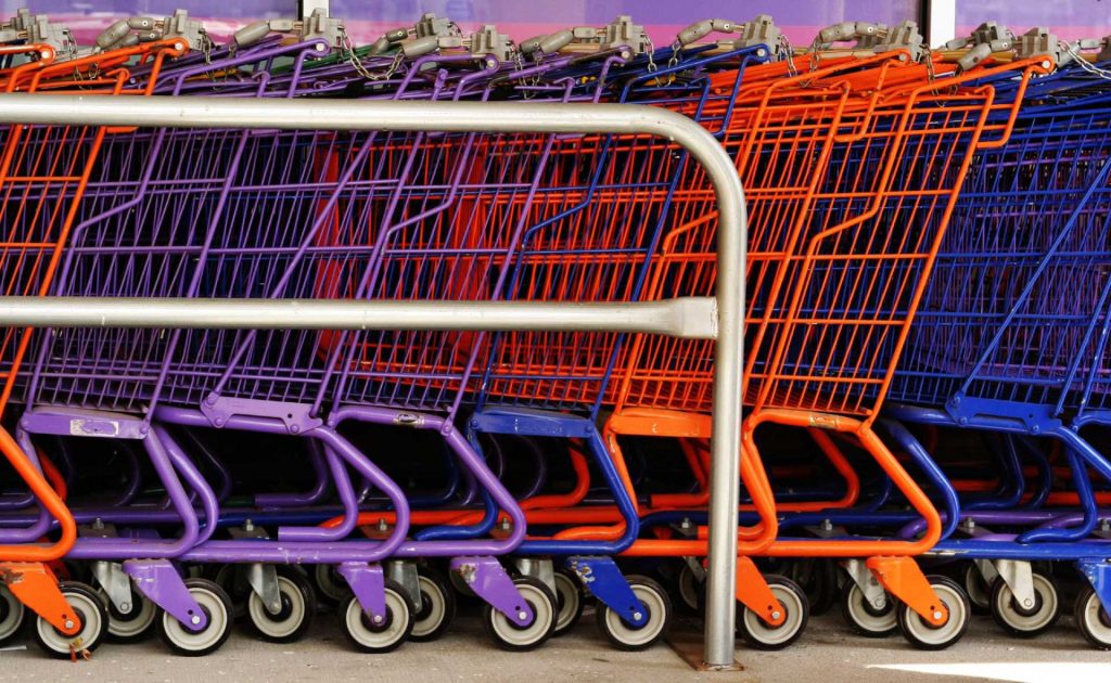 colorful shopping carts