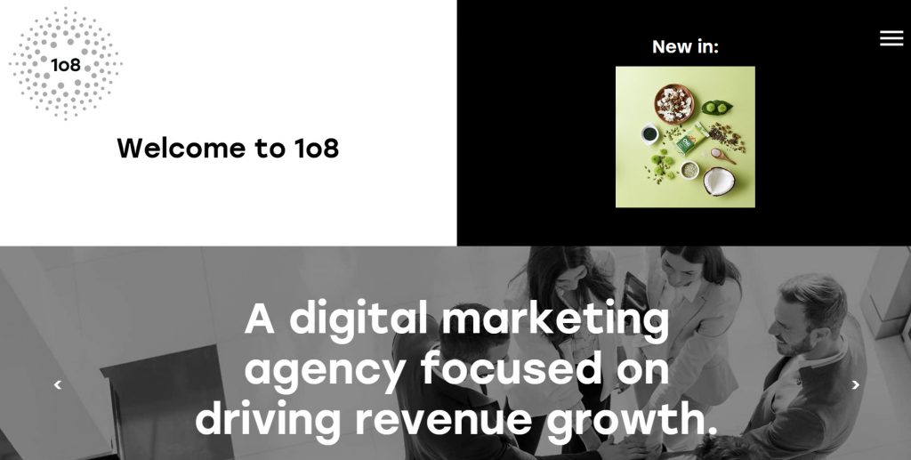 108 digital agency homepage
