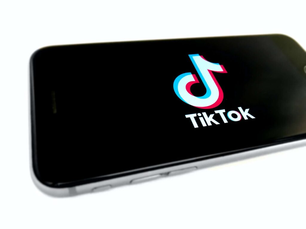 tiktok - black phone screen - white background