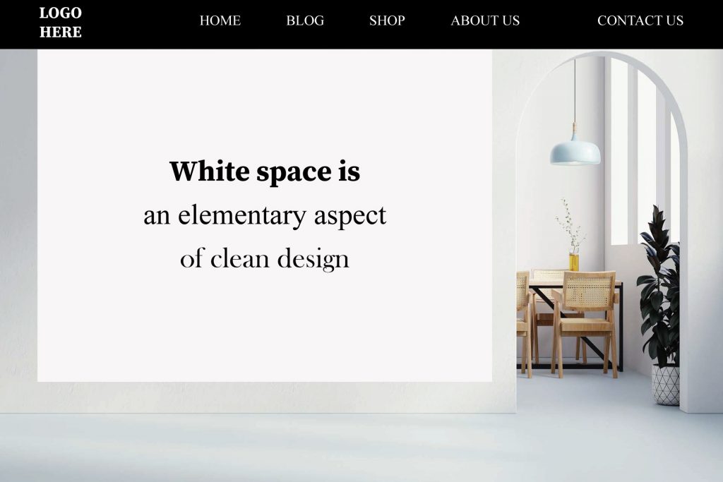 white space on the clean website