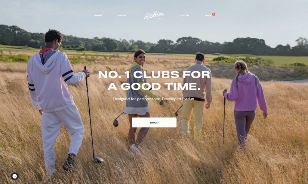 the homepage of robin golf