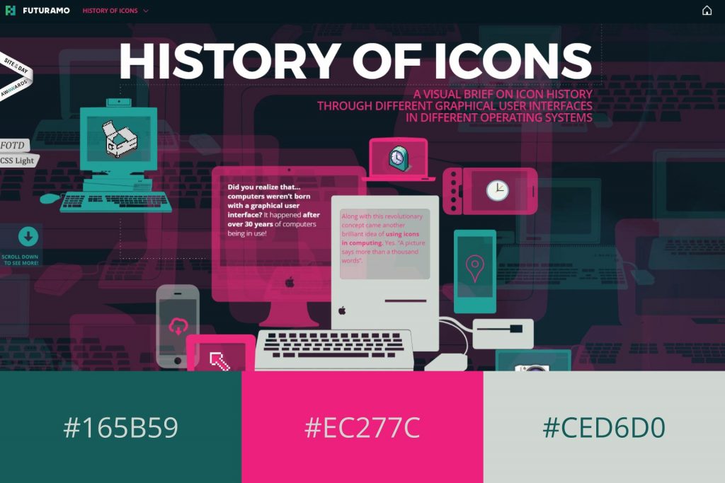 history of icons homepage