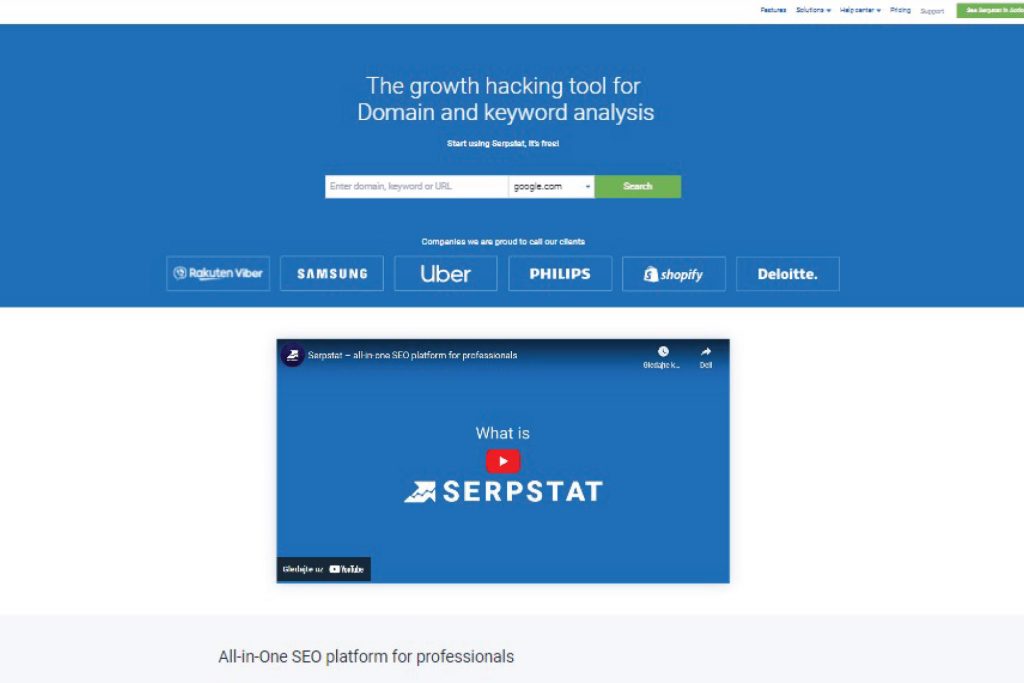 serpstat -  on page seo analysis tools