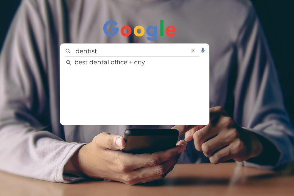 dentist - best dental office+city in google search example - best dental seo services