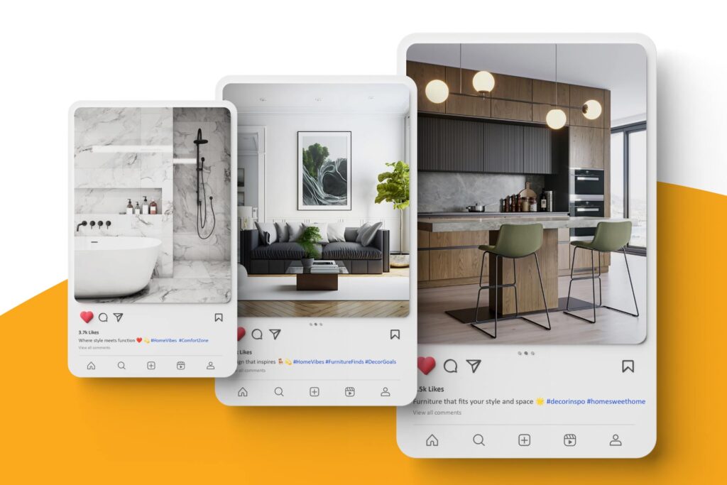 instagram ads for furniture business - social media marketing for furniture business - instagram content creation