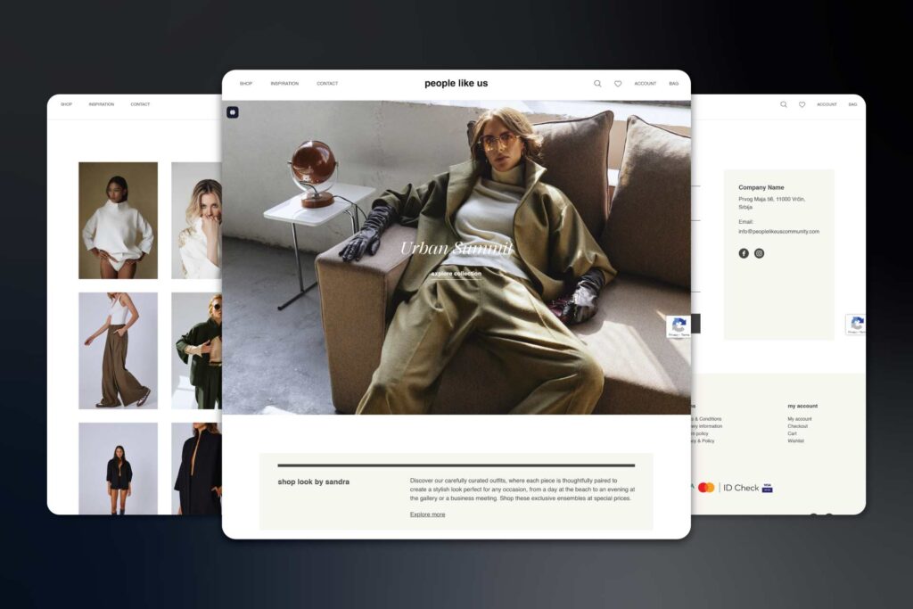 people like us - luxury clothing brand example - ecommerce website example