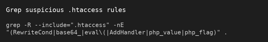 Code: Sweep .htaccess for malicious rules
